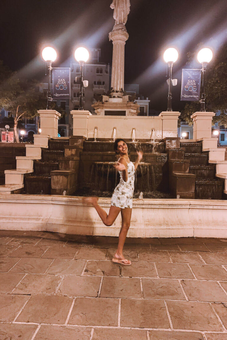 Old San Juan Puerto Rico monuments at night